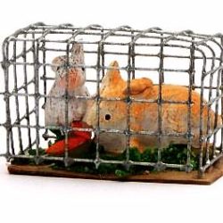 Santon Animal: Rabbits in a Cage (cage lapins)