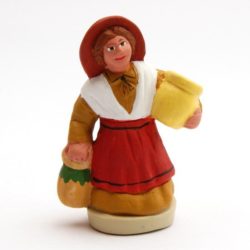 Santon 8 et 9 cm : Femme à la cruche pour la crèche de Noël avec les autre santons.