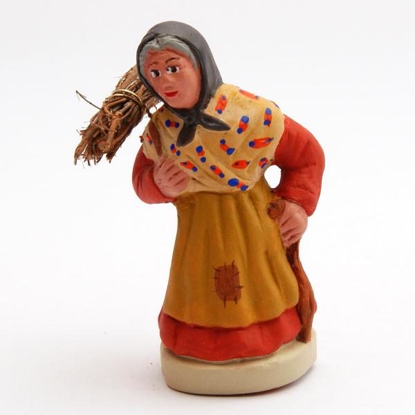 Santon Figure 8 / 9 cm: Woman with Bundle of Firewood (femme au fagot)