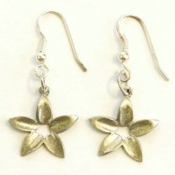 flower earrings - pewter