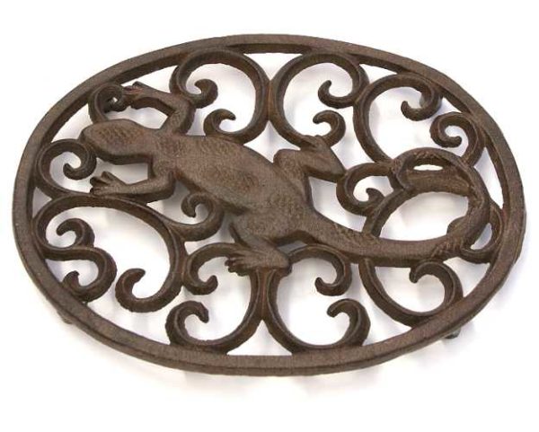 Cast iron Trivet Lizard (sous plat en fonte)