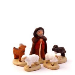 Santon Figur 4/5 cm: Schäfer mit seiner Herde