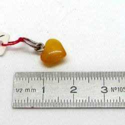 Amber and silver heart pendant