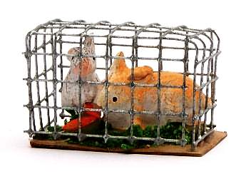 Santon Animal: Rabbits in a Cage (cage lapins)