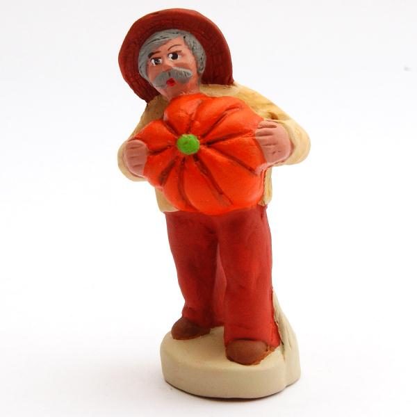 Santon Figure 8/9 cm: Man with Pumpkin (homme potiron)