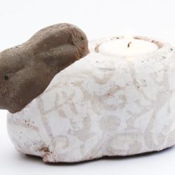 Rabbit Candle Holder Ceramic (Lapin Porte Bougie)