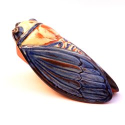 Cigale, Cicada in Ceramic (Bleu patinée)