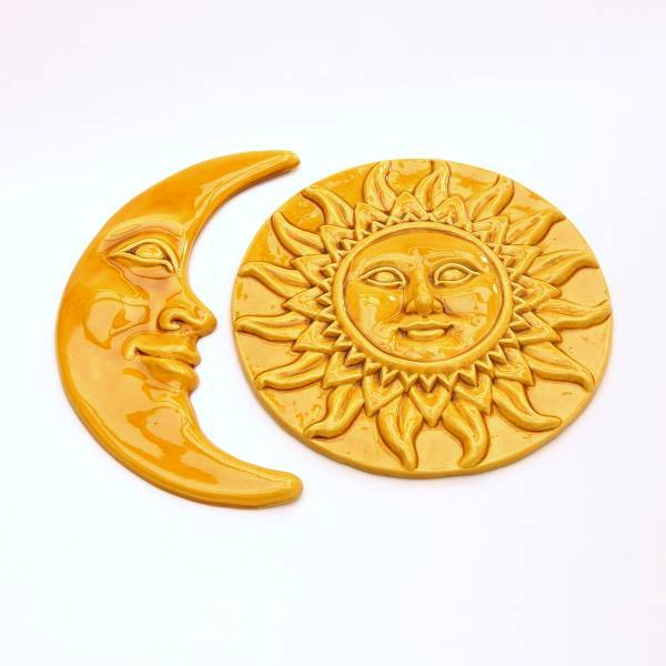 Mond und Sonne, Keramic. Hergestellt in der Provence