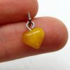 Amber and silver heart pendant