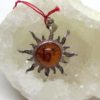 Pendentif soleil ambre et argent