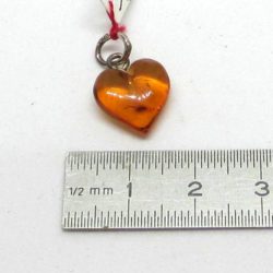 Heart Pendant Amber and Silver