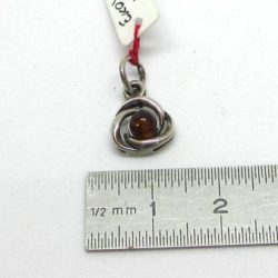 Amber and silver pendant