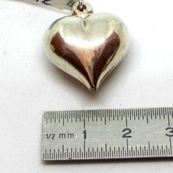 Heart pendant, silver