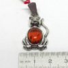 Pendentif chat, argent et ambre