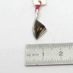 Pendant on silver and amber