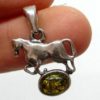 Anhänger Pferd Bernstein und Silber