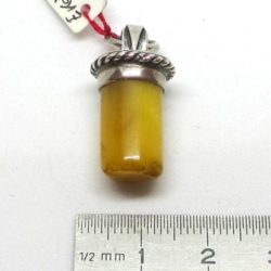 Amber pendant on silver.