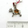 Pendentif chien en ambre sur argent