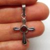 Pendentif croix ambre sur argent