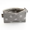 Soap bag, grey. Soap pouch in coated cotton. Waterproof and versatile. Made in Provence.