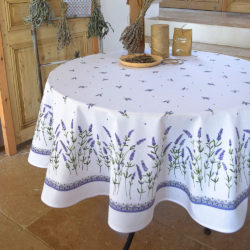 Round tablecloth, Lavender coated cotton